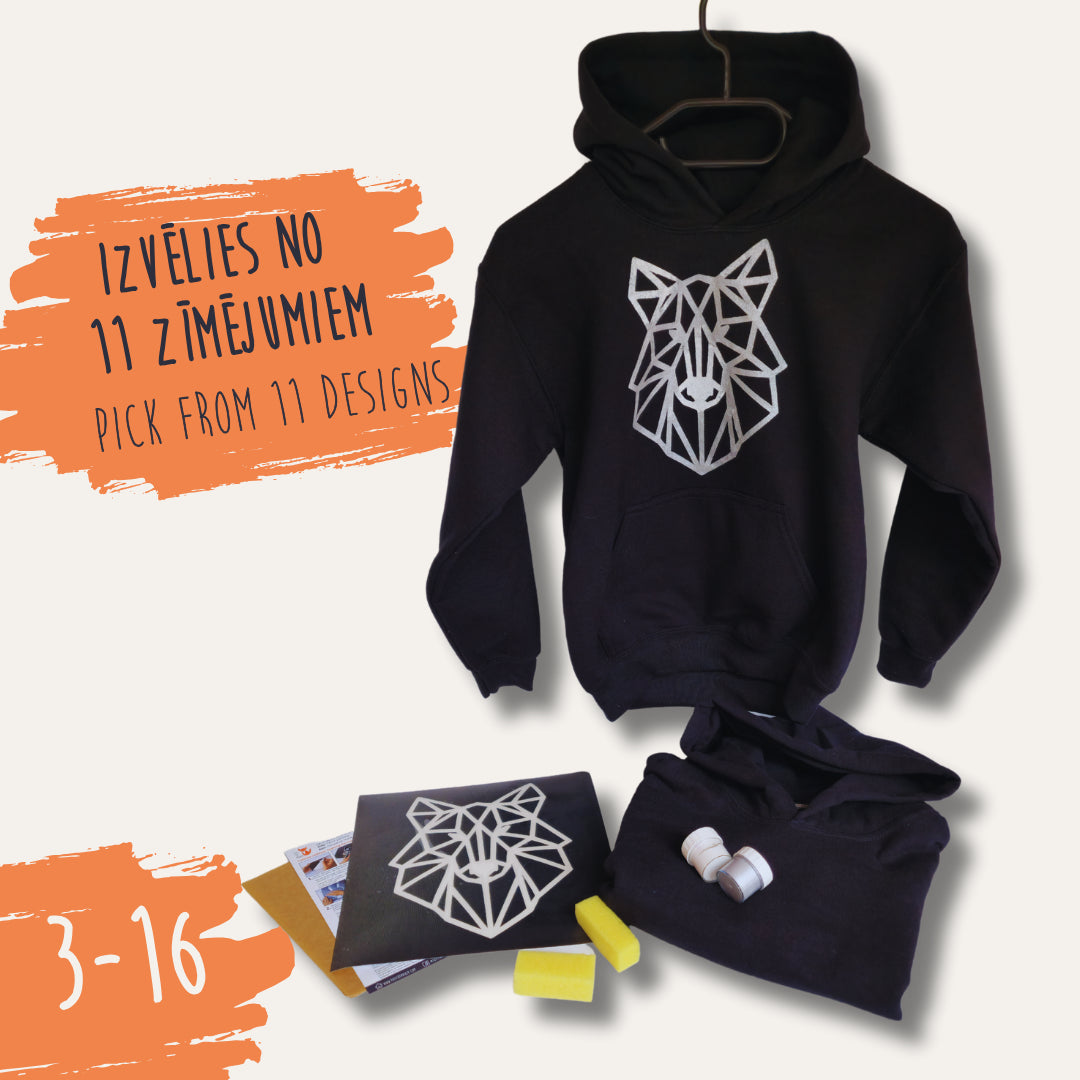 "Måla din hoodie"-kit, svart