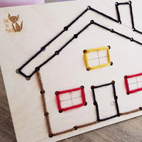 Wooden Sewing Kit with a Plastic Needle