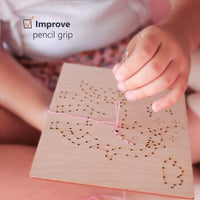 Wooden Sewing Kit with a Metallic Needle
