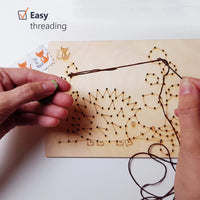 Wooden Sewing Kit with a Metallic Needle