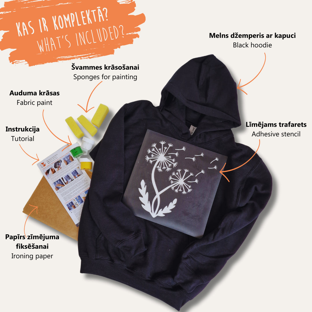 "Måla din hoodie"-kit, svart