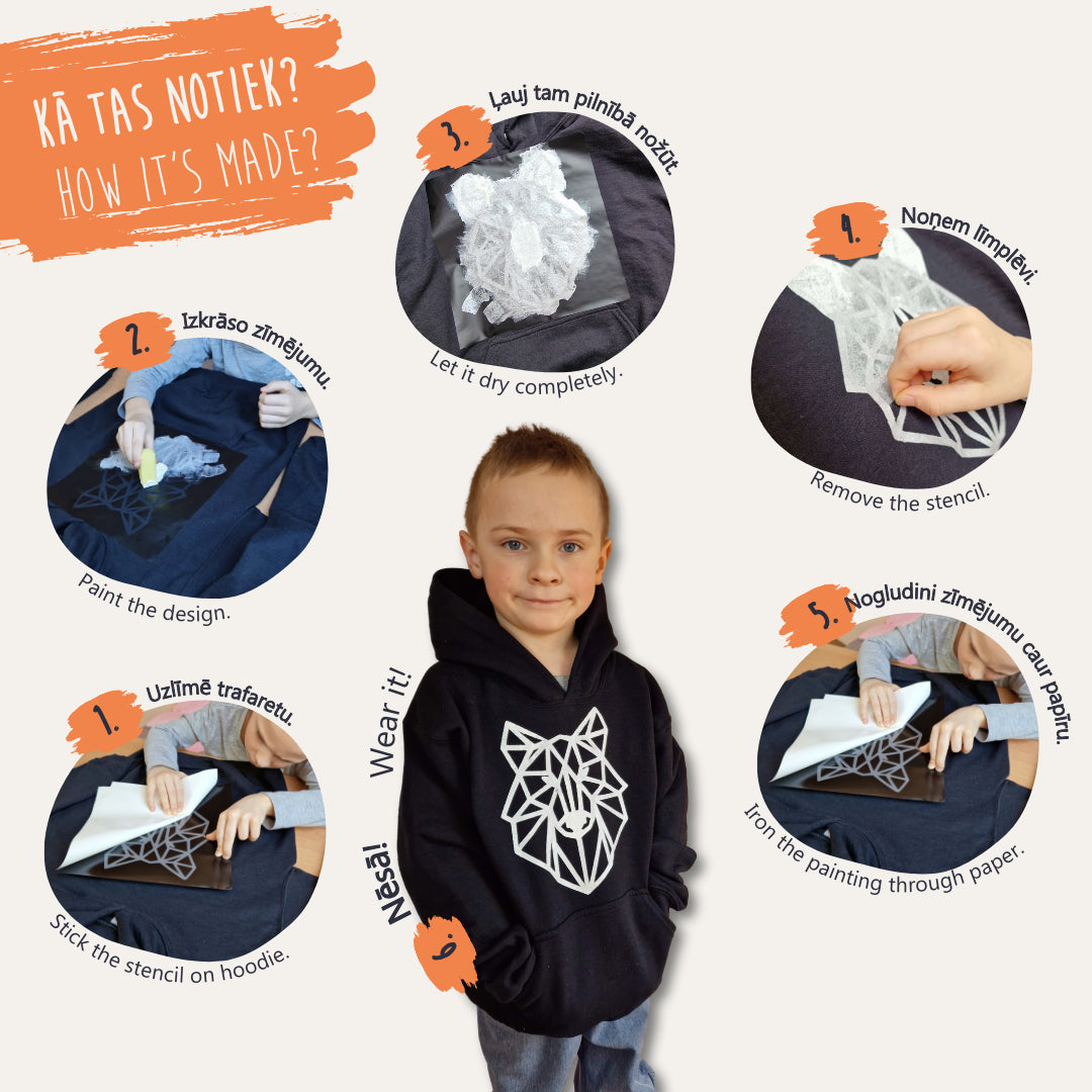 "Måla din hoodie"-kit, svart