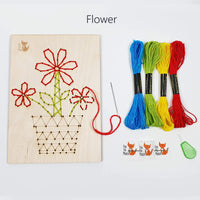 Wooden Sewing Kit with a Metallic Needle