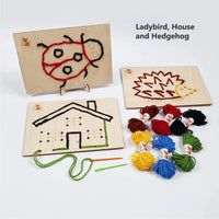 Wooden Sewing Kit with a Plastic Needle