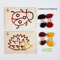 Wooden Sewing Kit with a Plastic Needle