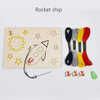 Wooden Sewing Kit with a Metallic Needle