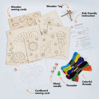 Wooden Sewing Kit with a Metallic Needle
