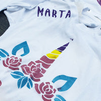 Name stencil for t-shirt decoration