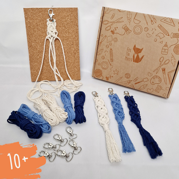 Macrame Keychain Kit, diamond pattern