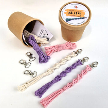 DIY Macrame Keychain Kit, carved