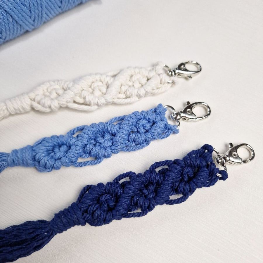 Macrame Keychain Kit, diamond pattern