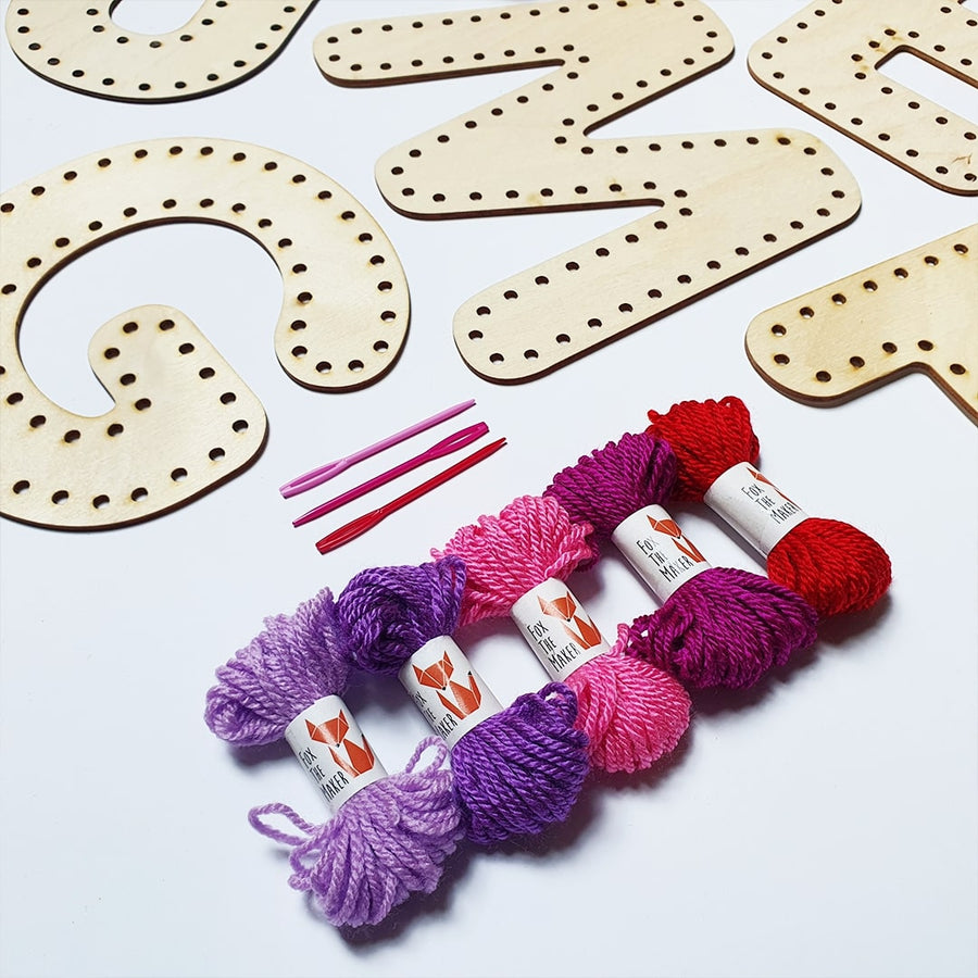 Party box "Embroidery wooden letters"